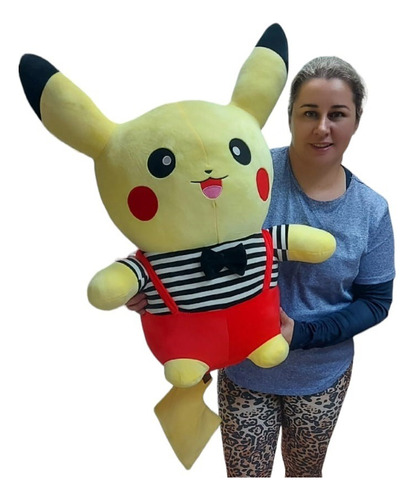 Picachu Estilo Pokemon Pokebola Pelúcia Gigante 90cm X 60cm 