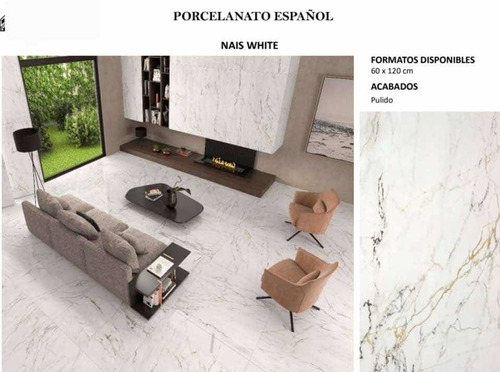 Eu Porcelanato Español Nais White (pul-rect) 60*1.20 Carrara