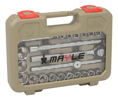 Maleta Jogo De Soquetes Estriados Mayle 1/2 - 23 Pc 8-32mm