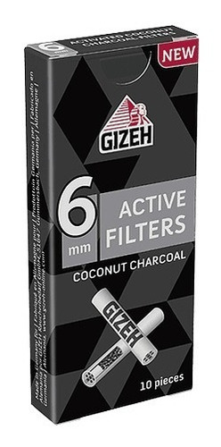 Filtro Gizeh Carbon Activado Coco X 10u 6mm Candyclub