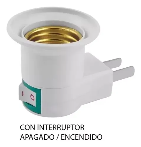 Adaptador Portalámparas Con Interruptor On/off Pack X3