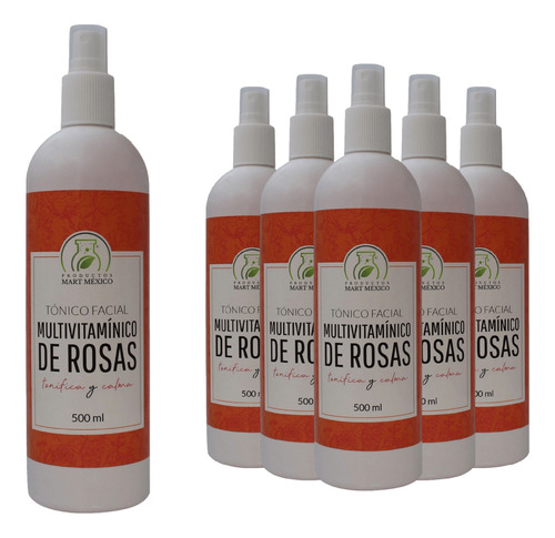 Tónico Facial Multivitaminico De Rosas  (500ml) 6 Pack