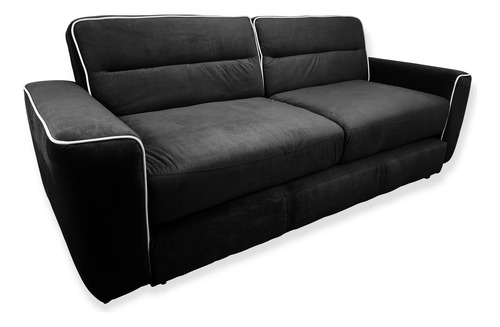 Sofá Cama Sillón Sala Hogar Minimalista 3 Posiciones Negro Liso