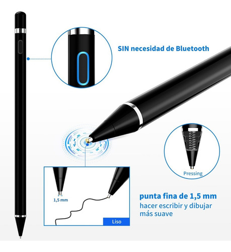 Pluma Lápiz Stylus Universal Para iPad/android/iPhone ,negro