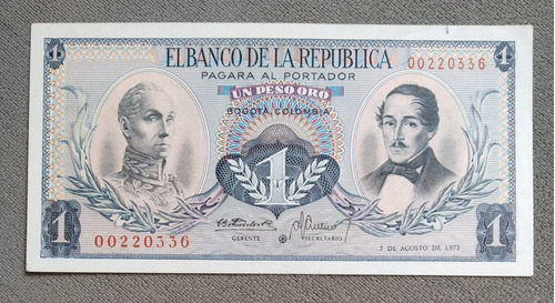 Billetes De Reposición De Un Peso Año 1973, Estado 8.5+