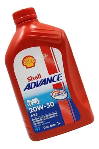 Aceite Shell 20w50 4t Advance Ax3 1l