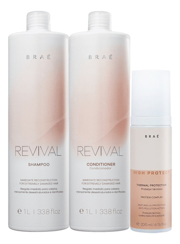 Kit Braé High Protect Thermal Revival Salon (3 Produtos)