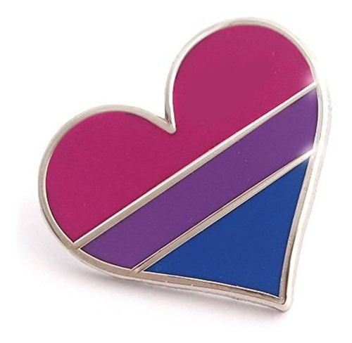 Orgullo Bisexual Pin Bandera Esmalte Corazon Gay De Solapa 