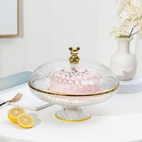 Pastel De Placa De Fruta Stand With Dome Clear Versátil