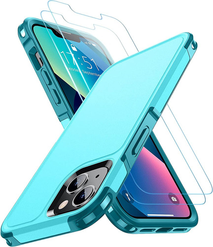 Funda Para iPhone 13 Protectores Pantalla Color Azul Claro