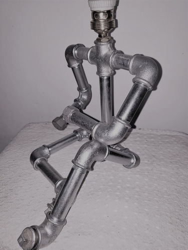 Lámpara Velador Estilo Industrial, Modelo Hombre Sentado