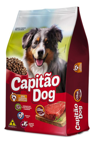 Ração Para Cães Adultos Capitão Dog Sabor Carne 14kg