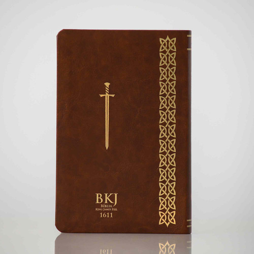 Bíblia Sagrada King James Fiel 1611 - Standard Capa Luxo Marrom - Com Referências - Bvbooks