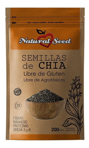 Semilla De Chia Entera ( Sin Tacc) X 200 Gr - Natural Seed -