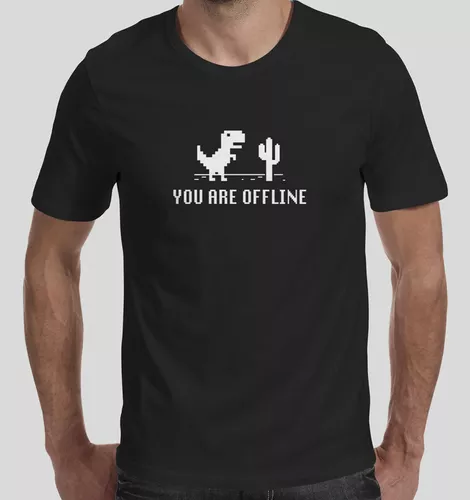 Camiseta Jogo Chrome Dinossauro Sem Internet