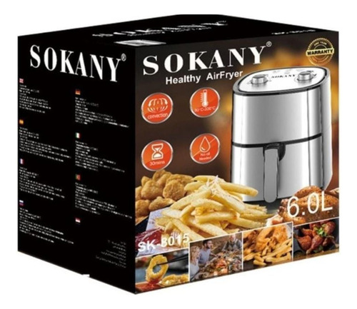 Freidora De Aire Air Fryer 6l Acero Inoxidable