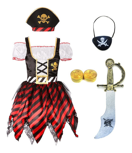 Getyothtop Disfraz De Princesa Pirata De Nia Vestido De Fies