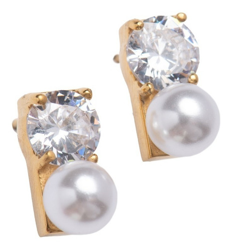 Aretes Mujer Perlas Joyería Acero Inoxidable Luckyly