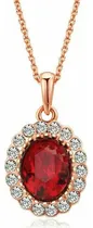 Comprar Collar Mujer Cristal Rojo Bañado Oro De 18k - Joyas Lucyana