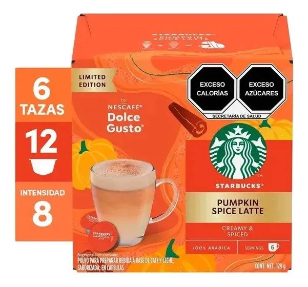 Starbucks by Nescafé Dolce Gusto Pumpkin Spice Latte Caja de 12 Cápsulas ( 6 Tazas )