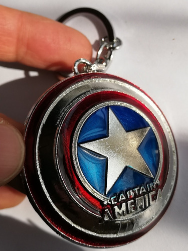 Llavero De Metal De Escudo De Capitán América 