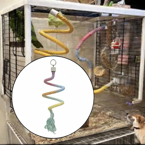 Bird Rope Parrot Swing Rope Colgante De Metal De 80 Cm