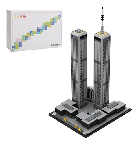 Diyiv 1/1000 World Trade Center Modelo Grandes Bloques De Co