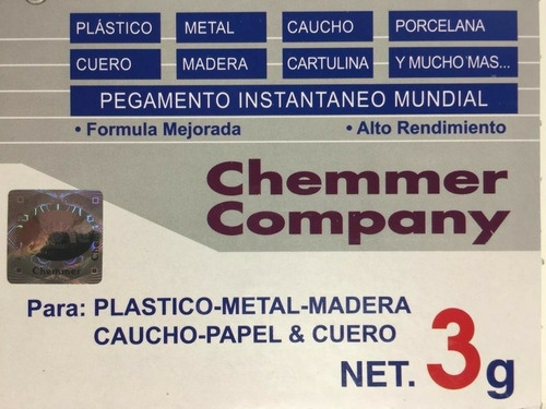 Imagen 3 de 4 de Pegamento Gotita Chemmer: 5 Set X 12 Un. (envio Gratis X 2)
