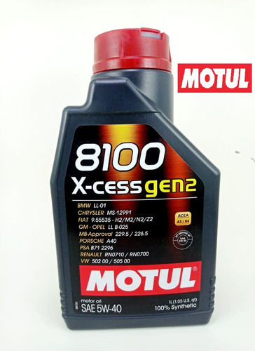 Aceite Sintetico 5w40 Motul 8100 X-cess Tienda F Catia