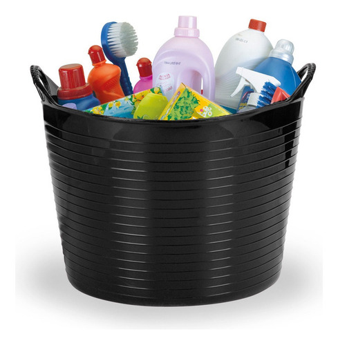 Kit 8 Baldes Cesto Flexível C/ Alça 15l Preto-fersil