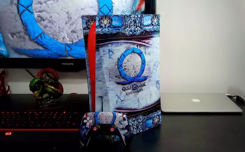 Adesivo Compatível PS5 Playstation 5 Skin - God of War Ragnarok