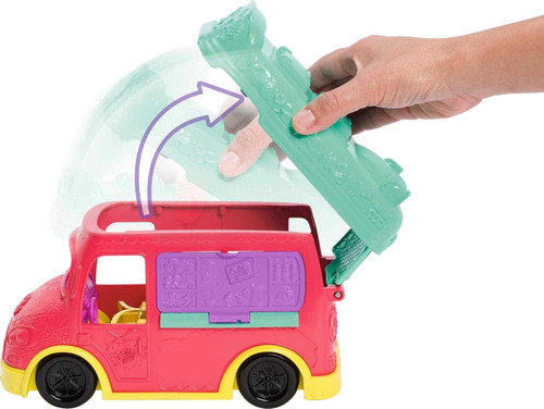 Set Polly Pocket Muñeca, Cachorro Y Camión Transformable