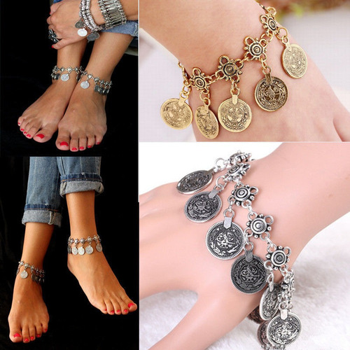 2 Piezas De Joyería Turca Antigua Boho Moneda Boho Tribal