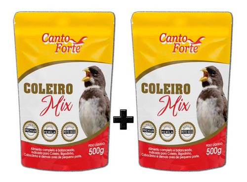 Kit 2 Ração Coleiro Mix Super Premium - 500gr - Canto Forte