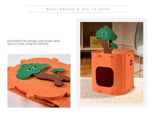 Cat House Cat Condo Fácil De Ensamblaje 33cmx33cmx26cm