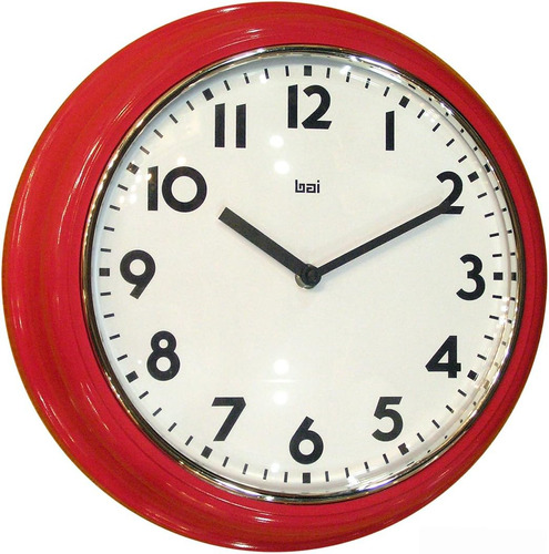 Bai School - Reloj De Pared  Color Rojo