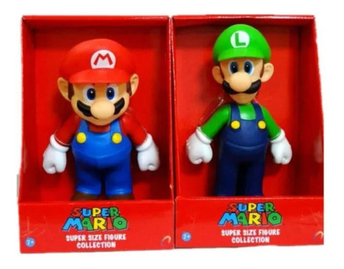 Figura Mario Bros Luigi Yoshi Blister 23 Cm Grande Original