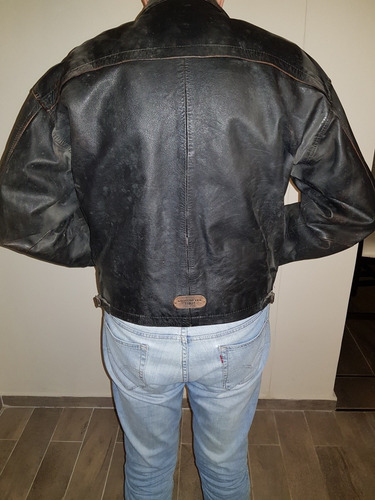 Campera De Cuero Motor Oil