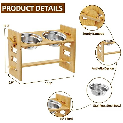 Soporte De Comederos Elevados Perros, Comedero Alto Aju...