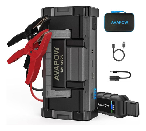 Batería De Coche Jump Starter Avapow 6000a Para Gas/diésel D