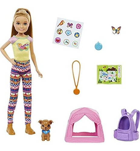 Barbie It Takes Two Camping Playset Con Muñeca Stacie (~9 P