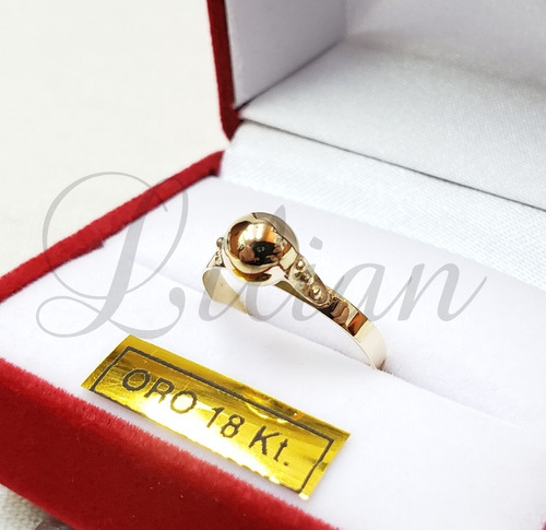 Anillo Mujer Oro 18k Bolita Lisa Anillo Familia Mama Novia