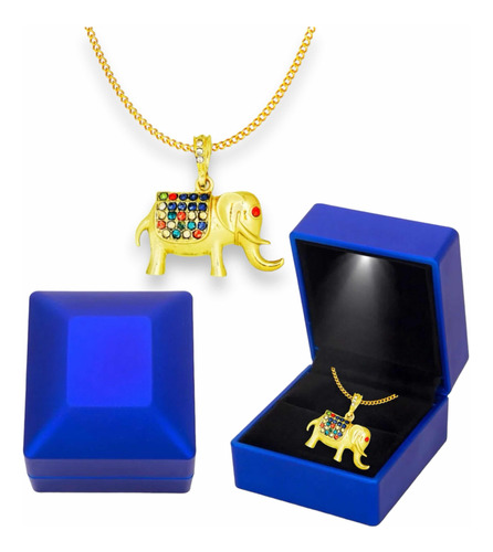 Collar De Elefante Con Zirconias + Estuche De Lujo