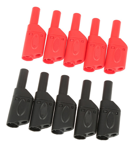 Enchufe Tipo Banana, 10 Unidades, 4 Mm, Rojo Y Negro, Totalm