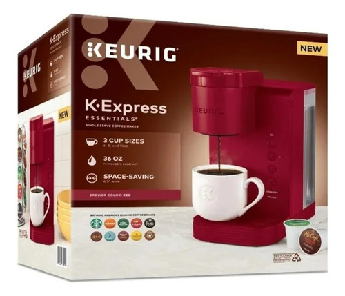 Keurig K-express Essentials Single Serve Kcup Cafetera, Roja Color Rojo