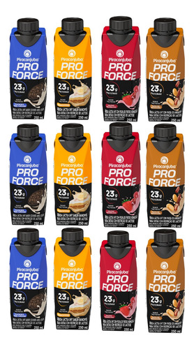 Kit C/12 Bebida Whey Piracanjuba 250ml Com 4 Sabores
