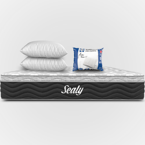 Colchón Sealy King Size Evoauda + 2 Almohadas Premium Sealy