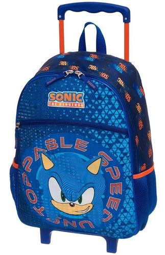 Mochila Rodinha G Sonic Geomaze Pacific 989e01 Cor Azul