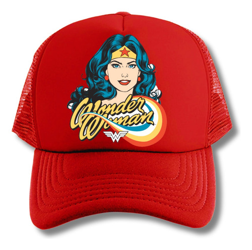 Gorra Mujer Maravilla Wonder Woman Series Geek Red Truckers