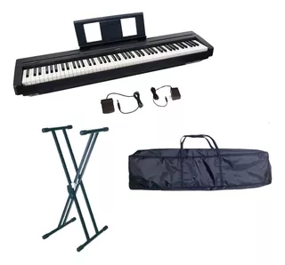 Yamaha P45 Tecla Pesada Kit Completo Con Base, Funda, Pedal